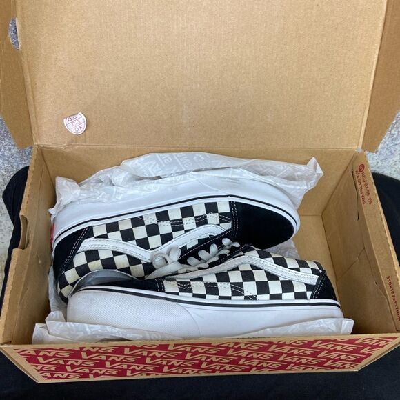 Vans Old Skool Trainers Primary Black White Sneakers Checkered Size 6.5 - Picture 3 of 12